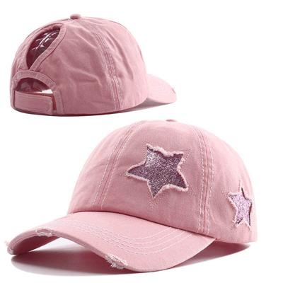 Neue Baseballkappe mit hohem Pferdeschwanz für Damen Snapback-Hut Bone Hip Hop Verstellbar Used Stern Papa-Hüte Casquettes Femmes