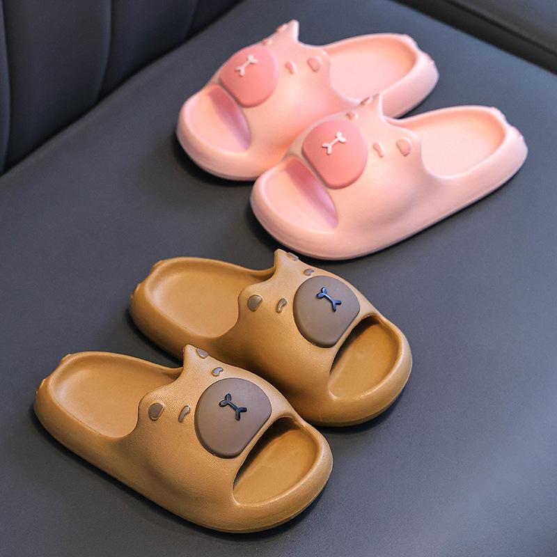 New cute capybara children's sandals for boys and girls, summer home bath non-slip bathroom slippers