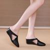 Hollow slope heel versatile soft bottom slippers women's 2025 new spring and summer women's outer wear slippers bag head slippers half drag
