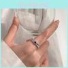 Zircon Heart Doodle Adjustable Ring For Women Fashionable Unique Design Copper Jewelry