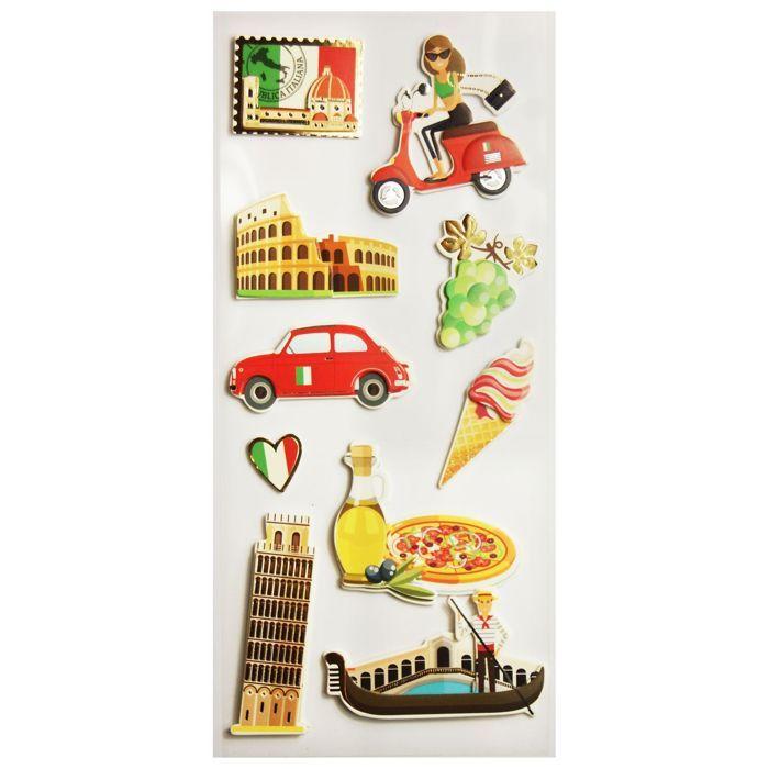 Autocollants en relief à dorures - Italie