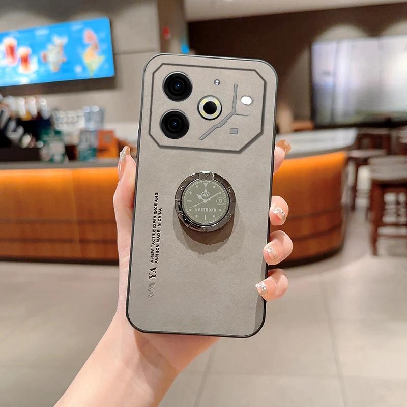 

Роскошный чехол-подставка для кольца из овчины для OPPO Reno 14 Pro, матовая защита объектива, противоударный чехол для OPPO Reno 14 Pro For Reno 14 серый