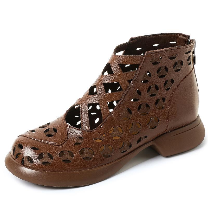 

Модные летние сандалии GKTINOO из натуральной кожи, дышащие полые ботильоны, мягкие нескользящие удобные сандалии для женщин большого размера 12