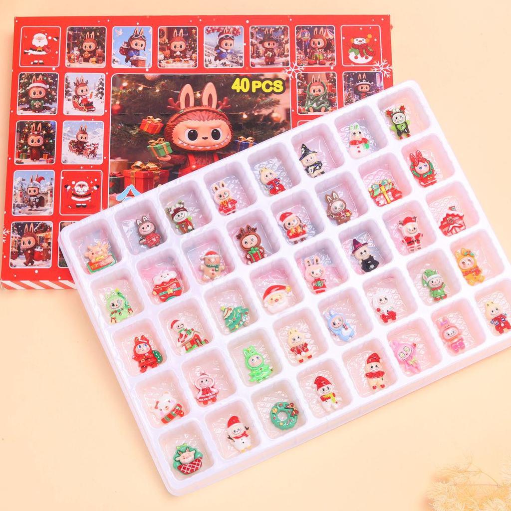 40dílná vánoční překvapivá slepá krabička: Poke-Poke Pryskyřičné Hračky Příslušenství