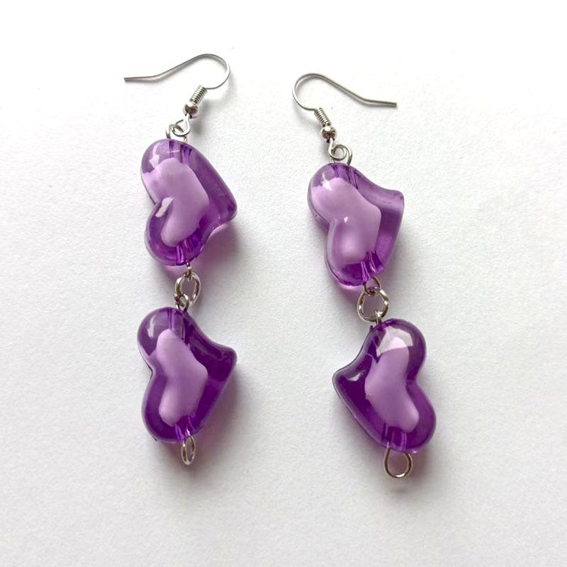 

Стильные розовые серьги-подвески с сердечками: Прозрачная подвеска-персик для женщин