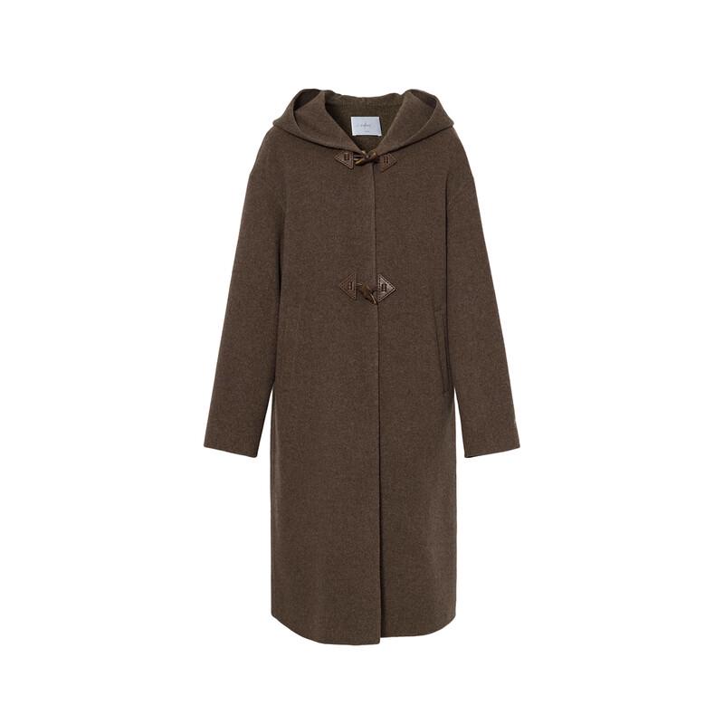 Eifini Women's Mid-Length Hooded Wool Coat