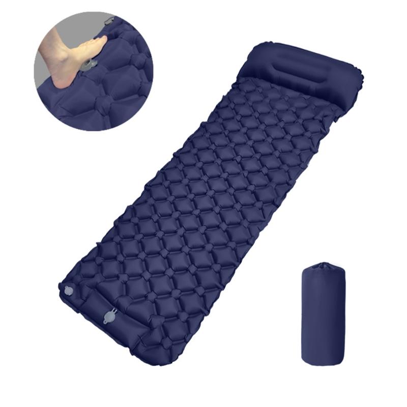 Folding Camping Sleepings Mat Inflatable Backpacking Sleepings Pad with Pillow Lightweight Watertight Camp Sleepings Pad