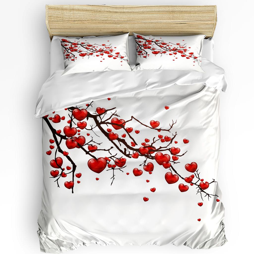 Colorful Butterfly Heart-Shaped 3pcs Bedding Set For Bedroom Double Bed Home Textile Duvet Cover Quilt Cover Pillowcase