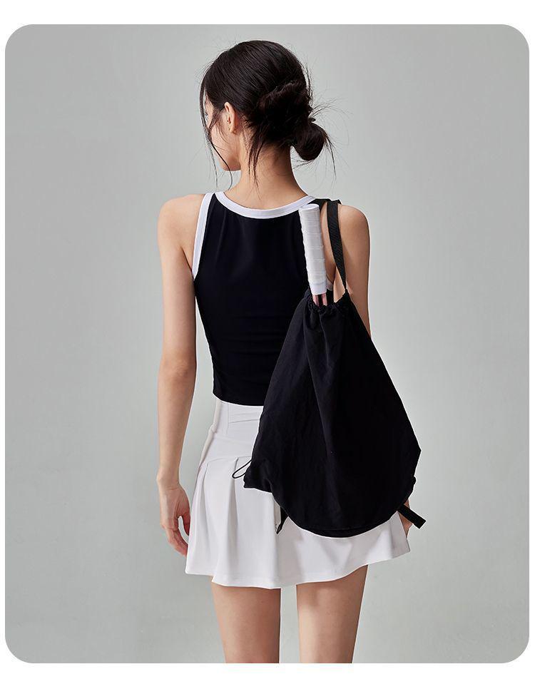 Women's Dopamine Summer Sports Set: Quick-Drying Vest & Anti-Exposure Skirt for Badminton, Tennis, and Running