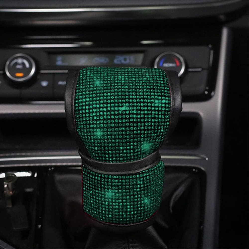 Bling Car Shift Gear Cover, Luster Crystal Car Knob Gear Stick Protector Diamond Car Decor Accessories for Women (Rhombus Colorful)
