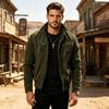 Giacca Casual a Maniche Lunghe in Velluto a Costa a Righe Vintage con Collo a Revers per Uomo