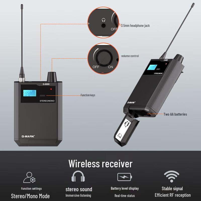 G-MARK G8000 Stereo Wireless In-Ear Monitor System