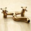 Vintage Copper Wall Mounted Kitchen Faucet - Double Handle Hot & Cold Water Mixer Tap for Home & Bathroom