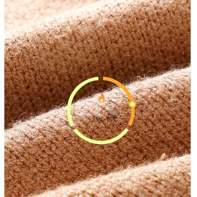 Autumn Winter Women's Knitted Sweaters Velvet Undershirt Thermal Underwear with Chest Pad