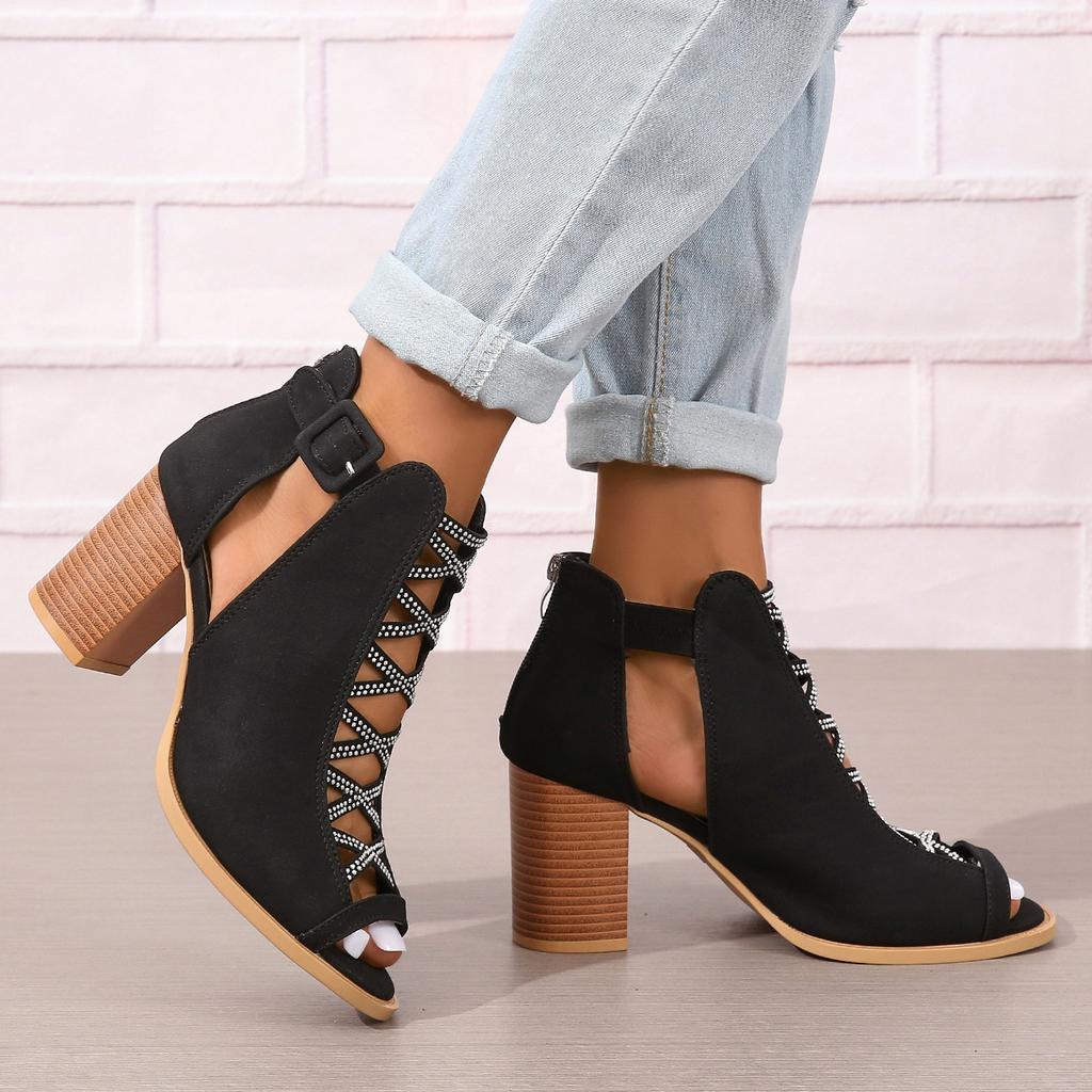 Damen High Heel Sandalen Mode Neuer Stil Grober Absatz Große Damenschuhe Plateau Sandalen Absätze Damen Sandalen