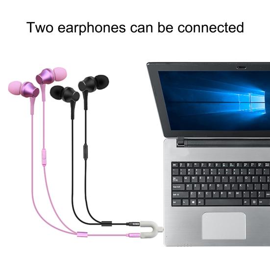 U3 Audio Converter Practical Fast Transmission Metal 1 Male to 2 Female 3.5mm Jack Splitter for Earphone