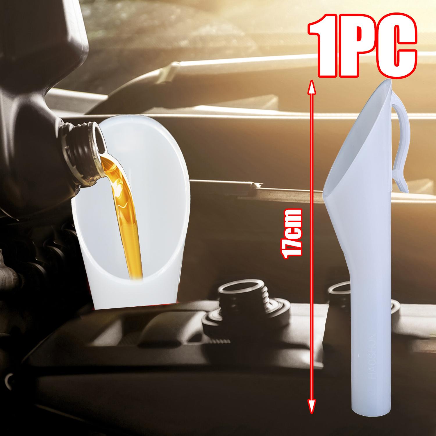 

Petrol Fuel Filler Filling Funnel Tube Plastic White Long Spout Add Oil Fuel Glass Water Small Diameter Funnel Car Accessory