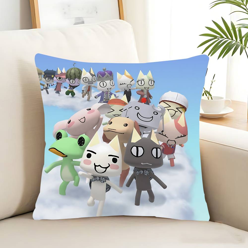 Kawaii T-Toro Inoue Cat Pillow Case Removable Washable Cushion Cover – All-Season Soft Linen