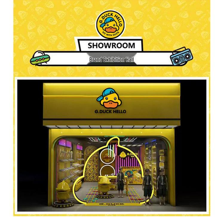 2025 Unisex Yellow Duck Down Jacket for Kids - Mid-Length, Thickened Winter Coat