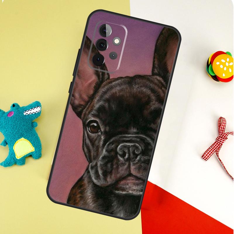 Watercolor French Bulldog Painting For Samsung Galaxy A05 A06 A16 A54 A34 A14 A55 A35 A15 A53 A33 A13 A22 A32 A52 Phone Case
