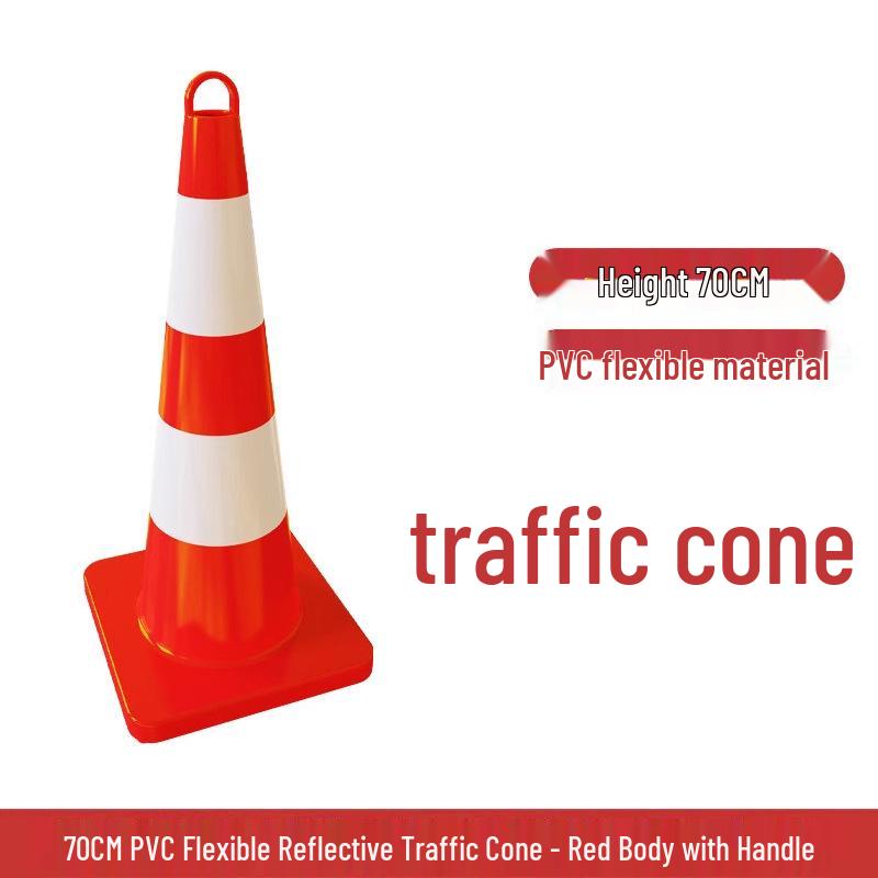 70cm PVC Reflective Traffic Cone - Road Safety Warning Cone & Barrier