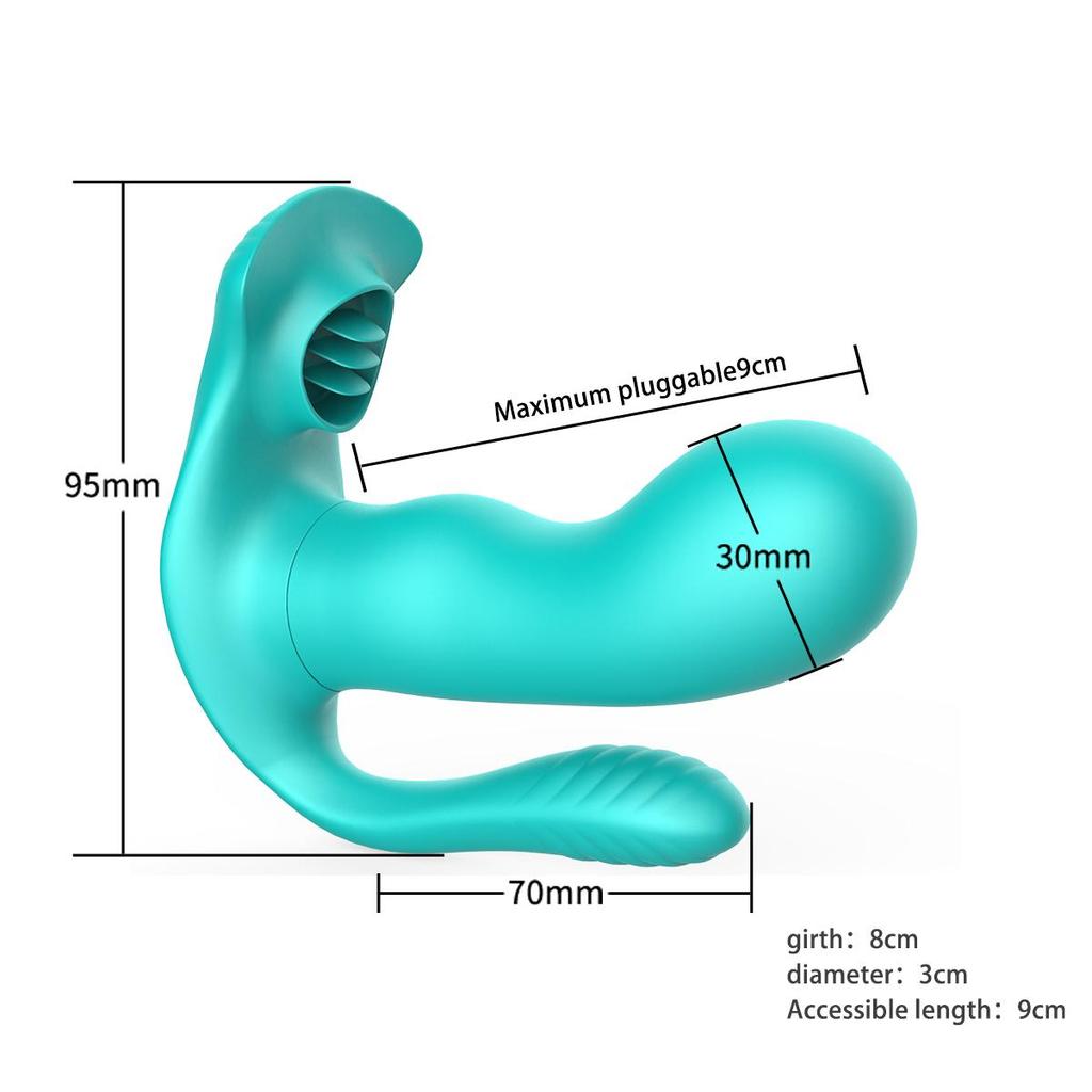 3 I 1 Trådløs truse Vibrator Bærbar Suge G Spot Klitoris Stimulator Oppvarming Vaginal Anal Orgasme Dildo Sexleketøy for kvinner