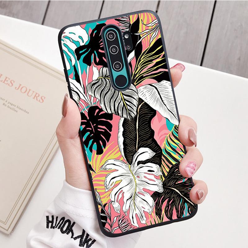 Retro květina z banánového listu, černý silikonový kryt na telefon pro Redmi Note 8 7 Pro S 8T pro Redmi 9 7A