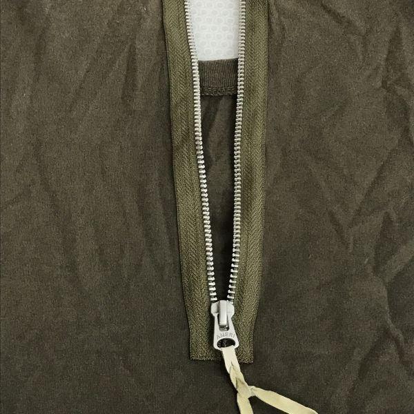 AMERICANA Japan Made Lamb Leather Back Zip Oversized Short Sleeve T Shirt Khaki XL Ladies(USED)