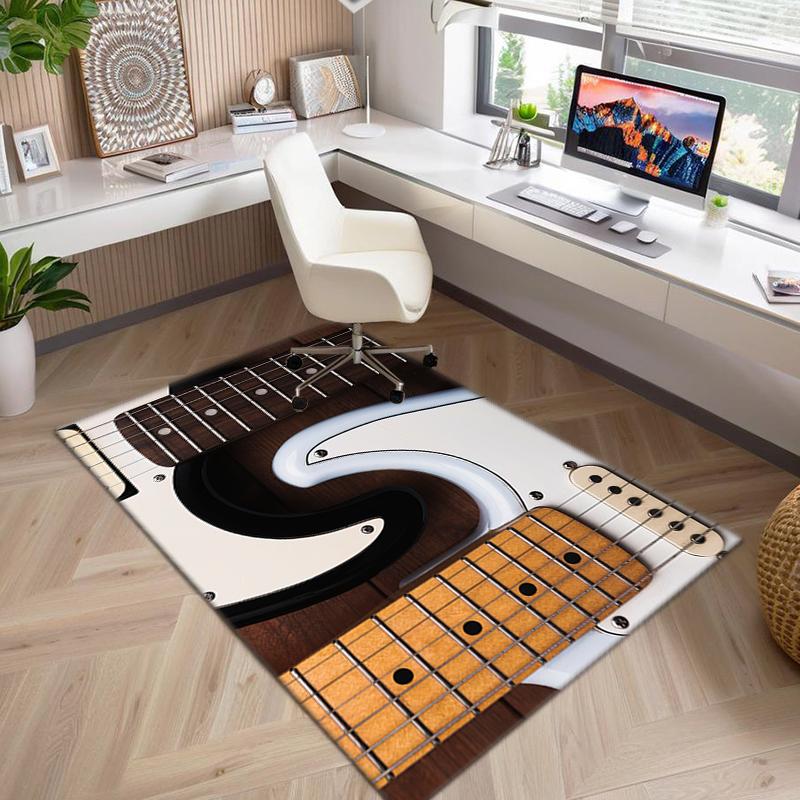 1Pc Musical elements Printed circular carpet, home door mat, outdoor travel protection carpet A7