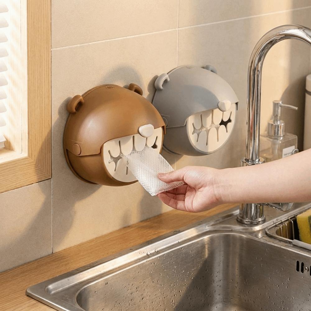 Bear Shape Food Covers Storage Box Wall Mounted Shower Cap Organizer  Bathroom