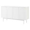Modern Minimalist Pure White Sideboard with 4 Doors in Arched Pattern for Dining Room And Living Room (White)
