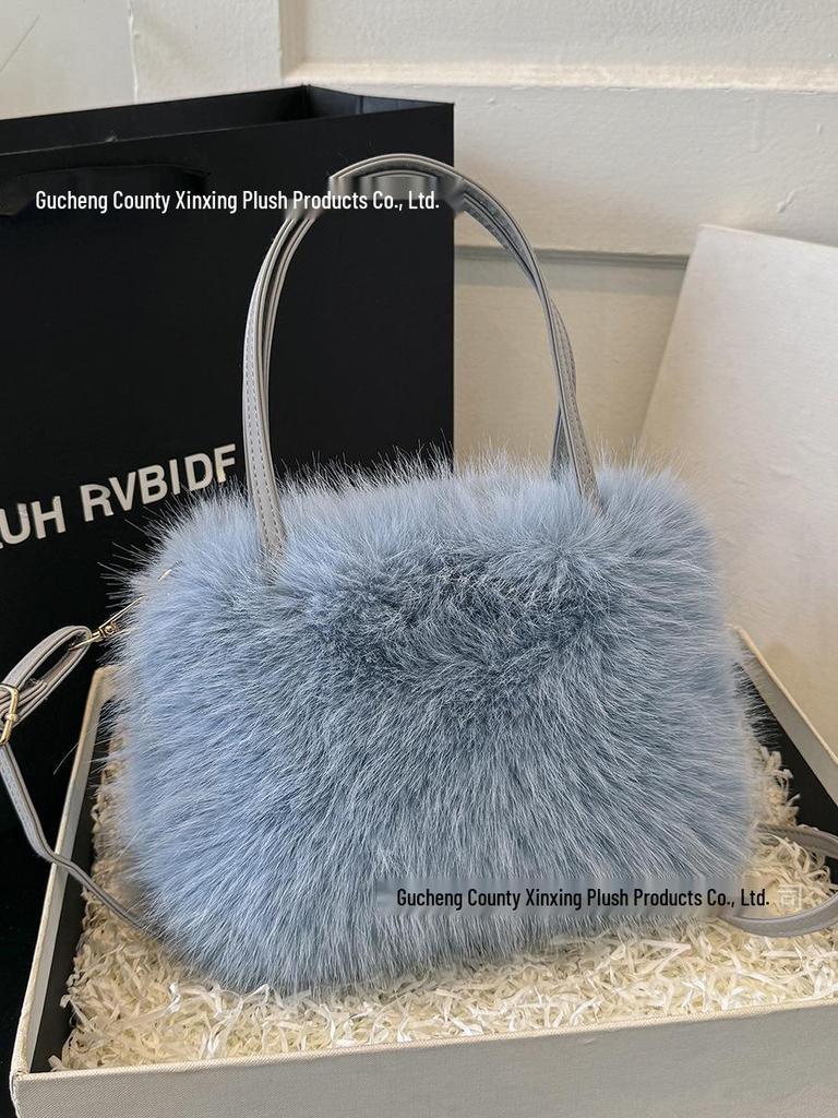 High-Quality Autumn/Winter Plush Tote: Versatile Crossbody with Fluffy Texture