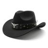 Western Cowboy Hat Vintage Jazz Hat Men And Women Wool Top Hat Felt Hat