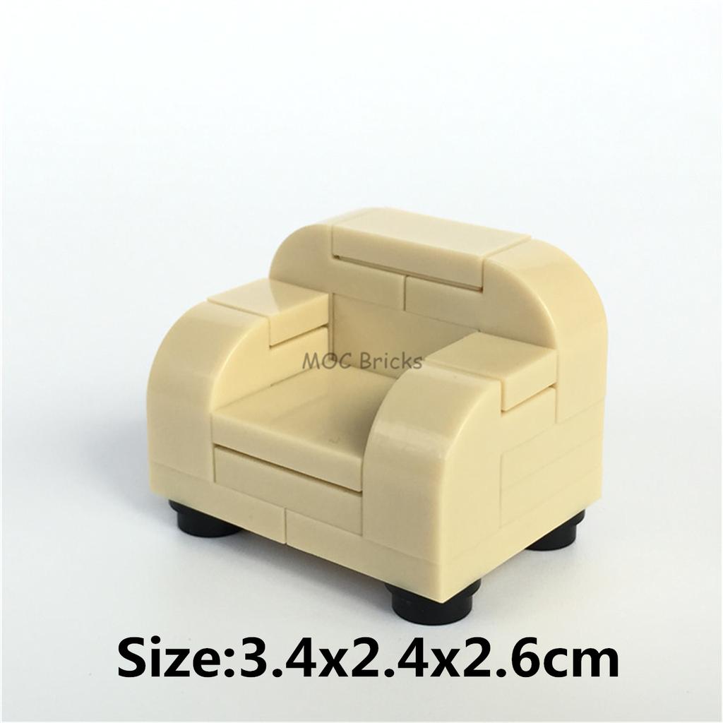MOC Blocks Sofa Home Furniture Chair Desk City Model Learning Construction Bricks Figures DO IT YOURSELF Toy Ideal For Children Gift Idea