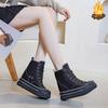 Fashion 13CM New Flat Super Invisible Inner Height Increase Women's Shoes Spring 2025 New Canvas Shoes Women's High-top Muffin Casual