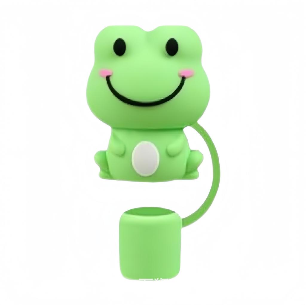 5/1pcs 10mm Cartoon 3D Animals Straw Cover Cap For Water Bottle Drinking Dust Cap Leak-Proof Straw Tips Cover