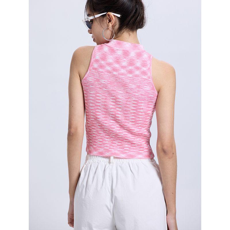 Za2025 Summer New Women clothes Stretch Versitile Fashion Sleeveless round Neck Short Navel Knit vest Top