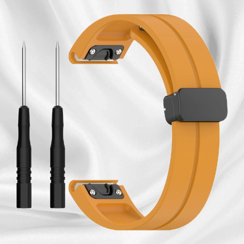 26mm 22mm Magnetic Buckle Strap For Garmin Fenix 7 7X 6X Pro 5Plus 6S 7S 3 3HR Forerunner 965 945 Silicone Bracelet Watchband
