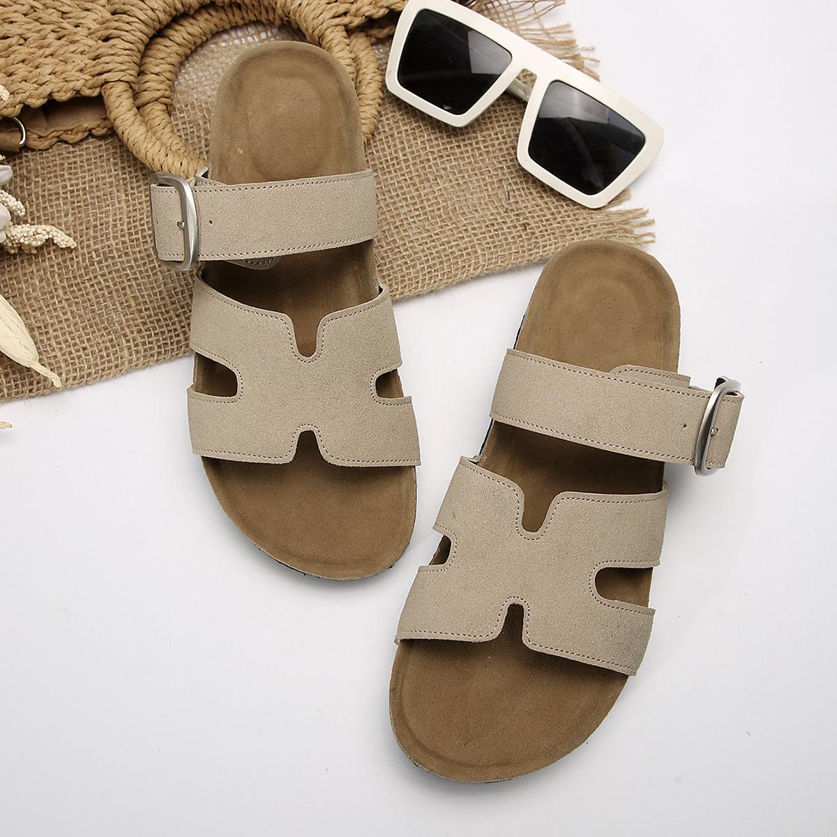 

мода 2024 Лето Новые женские шлепанцы Ретро Muller Тапочки Модные повседневные пляжные сандалии 42 хаки