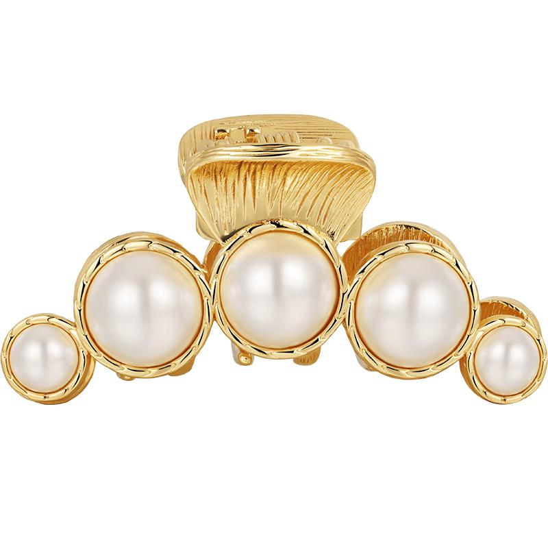 She s Retro Baroque Imitation Pearl Hair Claw Clip Small