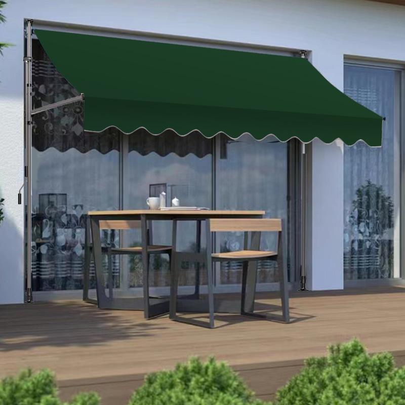 Manual Retractable Shop Door Face Sunshade Canopy No Drilling Required Balcony Curtain Hand Cranked Outdoor Shelter Tent