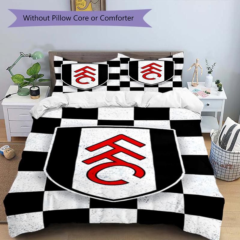 3pcs Football Team (38) Design Cover Set - HD Printed Bedding with 1 Cover and 2 Pillowcases - Perfect for Home and Dorm Decor