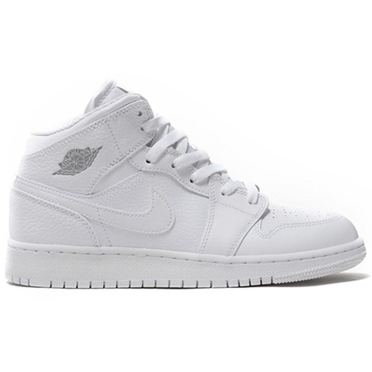Jordan 1 Mid White Pure Platinum 2018 GS 554725-109