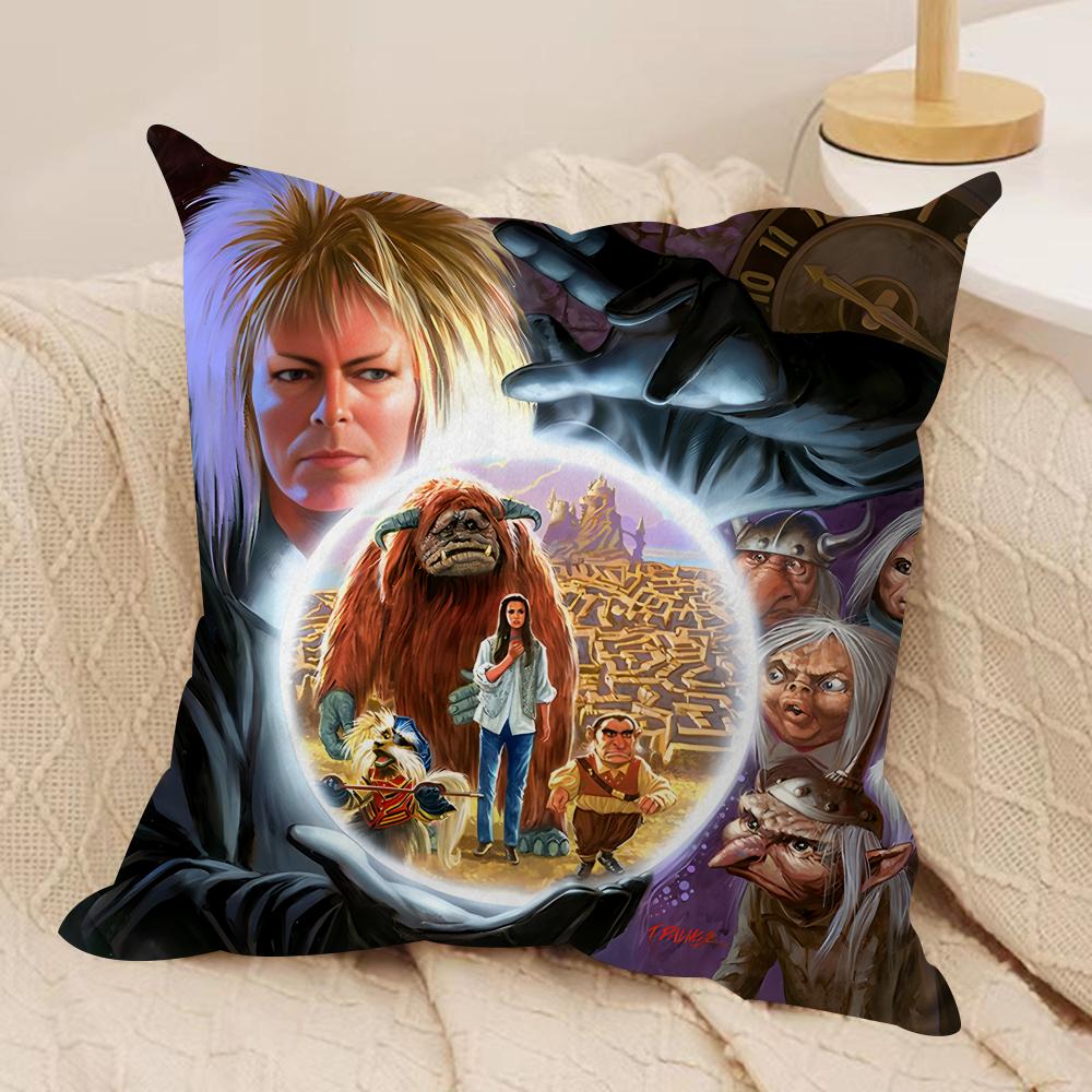 Fantasy Film LLabyrinth Cushion Cover Silky Short Plush Invisible Zipper Dustproof Sofa Pillow Case for Home Decor
