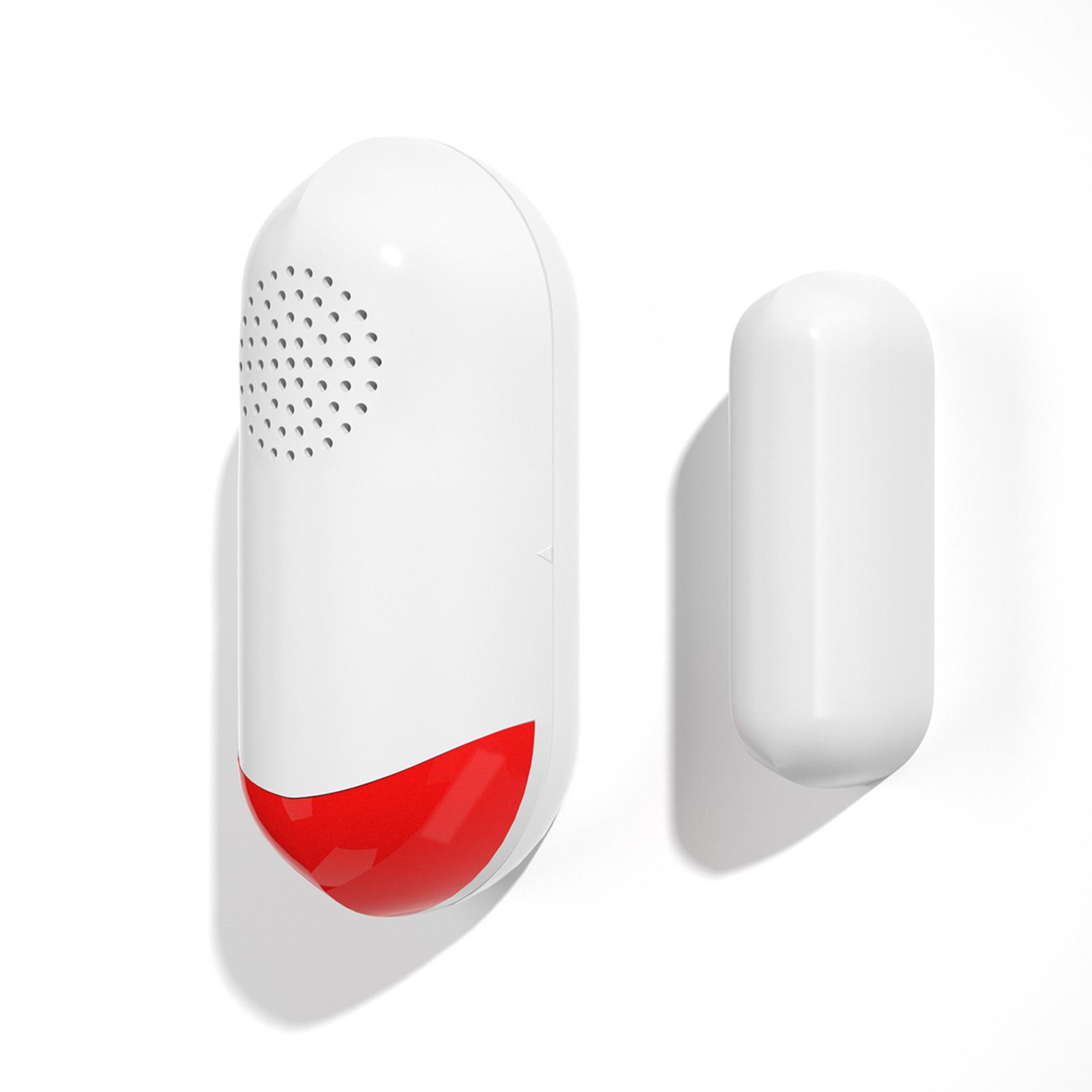 

Door Window Alarm Home Security Wireless Magnetic Sensor Anti Theft Alarm Sound and Light Smart Voice Tuya APP Control 1 Pack