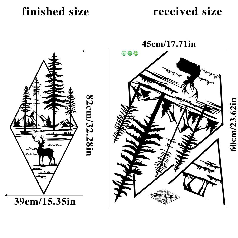 Nordic Style Ins Deer Door Stickers Home Decor Removable Hallway Stair Decoration Vinyl Mural Decals