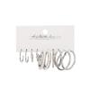 European and American Geometric Metal Hoop Earrings Set
