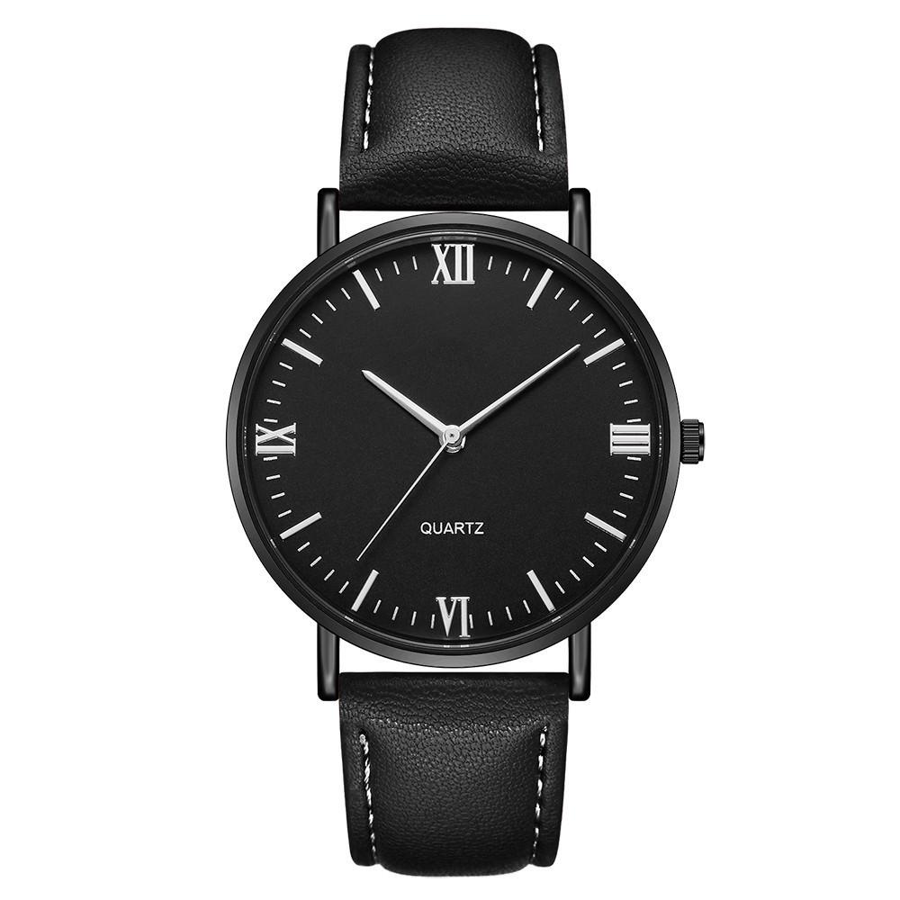 Men'S Roman Scale Ultra-Thin Quartz Belt Watch, Versatile Simple Casual Men'S Watch Student Watch