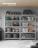 SONGMICS 5-Tier Shelving Unit, Steel Shelving Unit for Storage, Tool-Free Assembly, for Garage, Shed, Load Capacity 875 kg, 60 x 120 x 200 cm, Silver