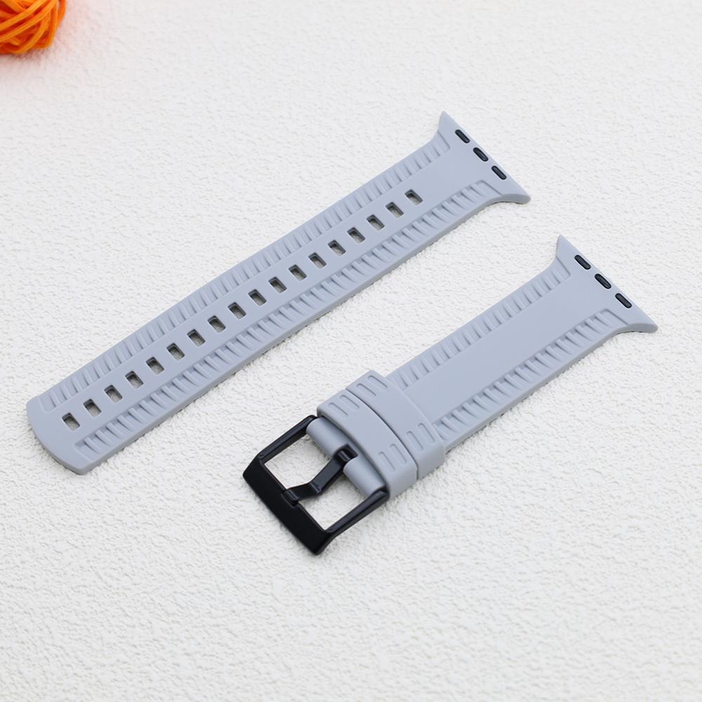 

Классический силиконовый ремешок для Apple Watch Band Ultra 9 8 7 6 SE 5 4 3 Спортивные браслеты Band 45 мм 44 мм 41 мм 42 мм 40 мм 49 мм для серии iWatch 42mm 44mm 45mm 49mm серый